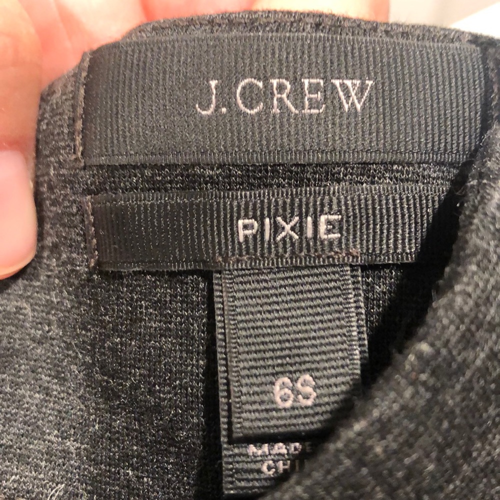Jcrew Pixie Pants - Charcoal Gray With Leather 6s - image 3